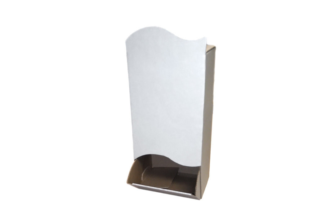 custom corrugated white dispenser stand